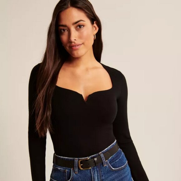 Abercrombie & Fitch Sweetheart Slim Semi Cropped Sweater Light Blue Size Small - Picture 16 of 17